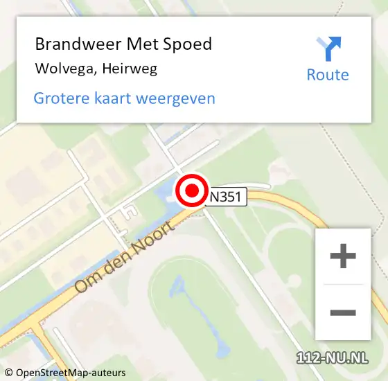 Locatie op kaart van de 112 melding: Brandweer Met Spoed Naar Wolvega, Heirweg op 24 oktober 2018 19:15