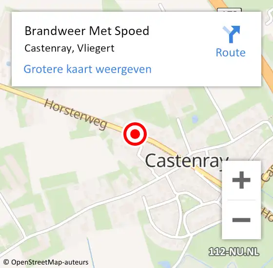 Locatie op kaart van de 112 melding: Brandweer Met Spoed Naar Castenray, Vliegert op 24 oktober 2018 21:22