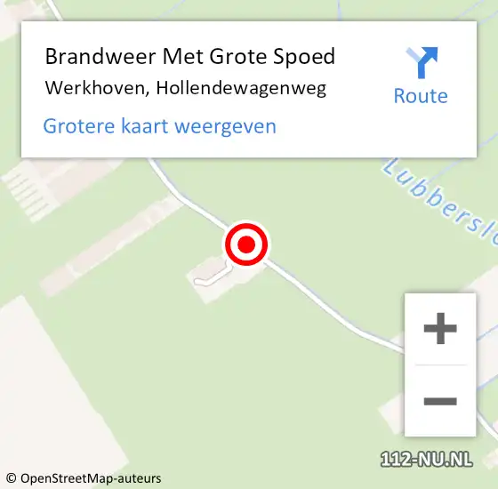 Locatie op kaart van de 112 melding: Brandweer Met Grote Spoed Naar Werkhoven, Hollendewagenweg op 25 oktober 2018 03:14