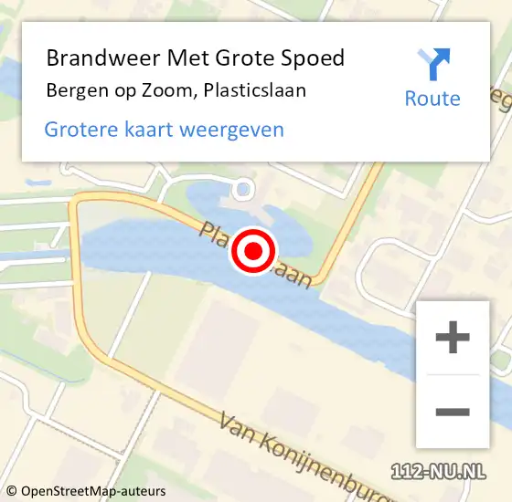 Locatie op kaart van de 112 melding: Brandweer Met Grote Spoed Naar Bergen op Zoom, Plasticslaan op 25 oktober 2018 05:54