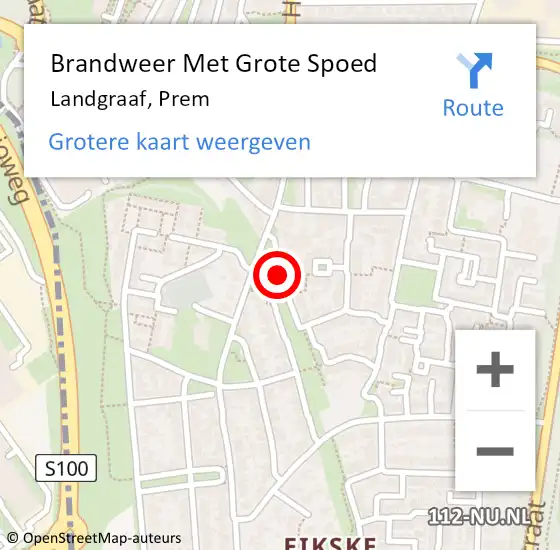 Locatie op kaart van de 112 melding: Brandweer Met Grote Spoed Naar Landgraaf, Prem op 25 oktober 2018 10:37