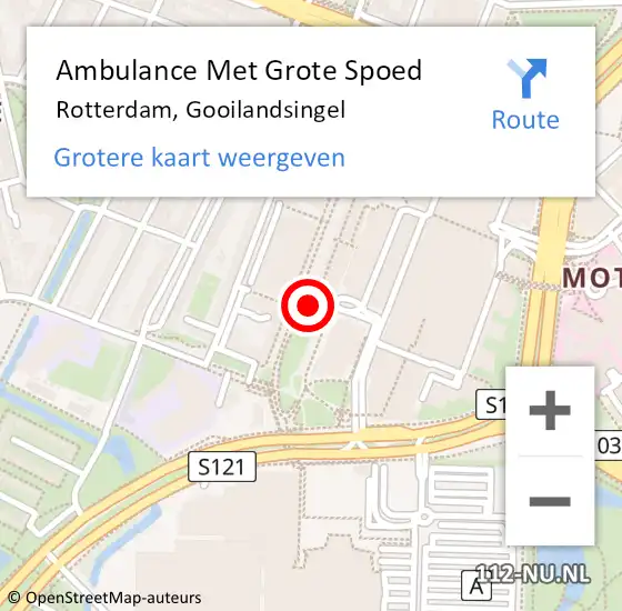 Locatie op kaart van de 112 melding: Ambulance Met Grote Spoed Naar Rotterdam, Gooilandsingel op 25 oktober 2018 11:02