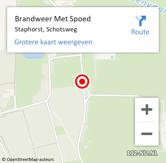 Locatie op kaart van de 112 melding: Brandweer Met Spoed Naar Staphorst, Schotsweg op 25 oktober 2018 11:52