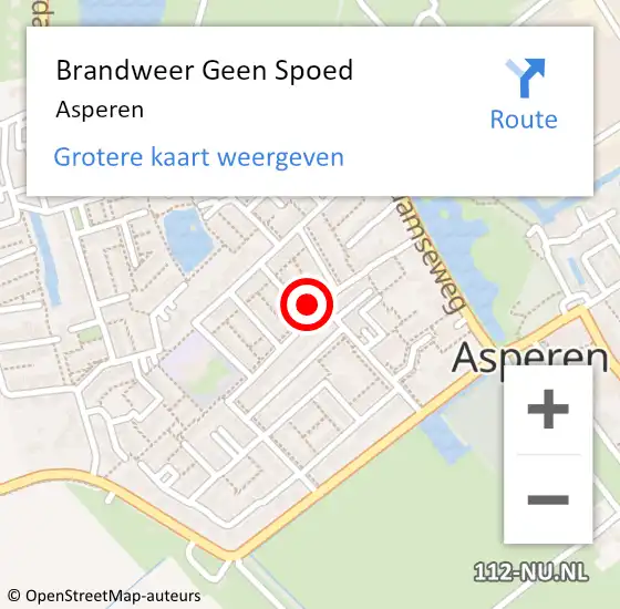 Locatie op kaart van de 112 melding: Brandweer Geen Spoed Naar Asperen op 25 oktober 2018 12:19