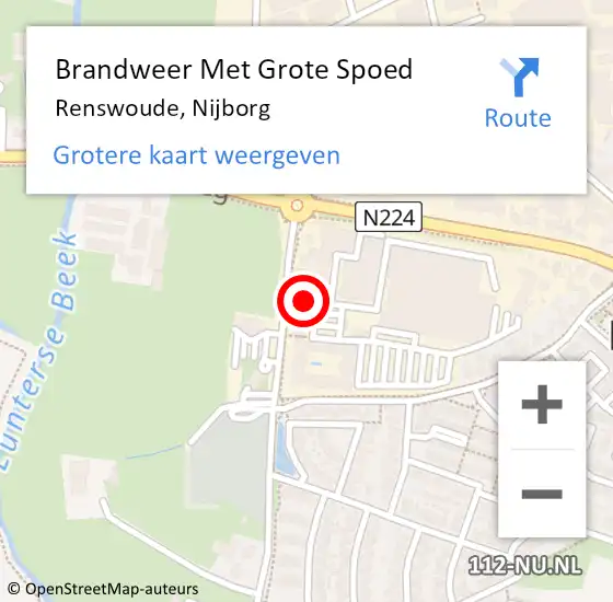 Locatie op kaart van de 112 melding: Brandweer Met Grote Spoed Naar Renswoude, Nijborg op 25 oktober 2018 13:40