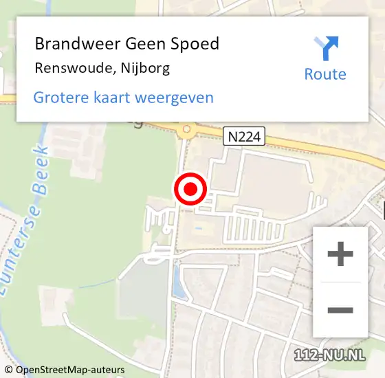 Locatie op kaart van de 112 melding: Brandweer Geen Spoed Naar Renswoude, Nijborg op 25 oktober 2018 13:44