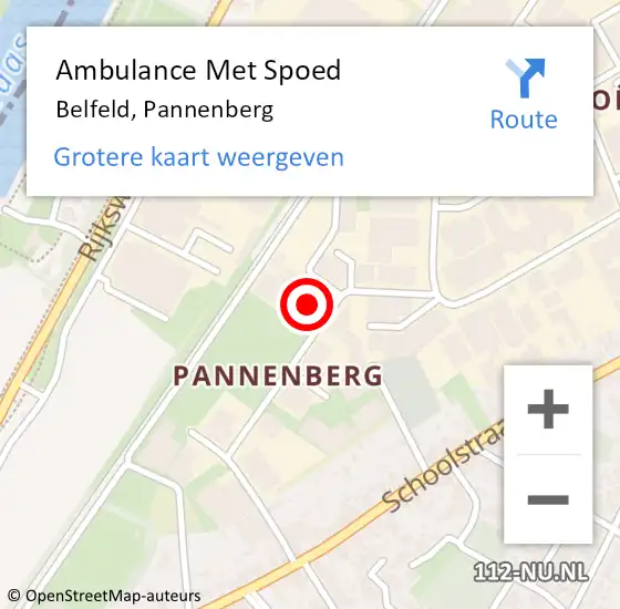 Locatie op kaart van de 112 melding: Ambulance Met Spoed Naar Belfeld, Pannenberg op 12 maart 2014 19:54