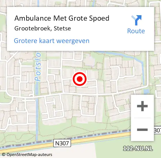 Locatie op kaart van de 112 melding: Ambulance Met Grote Spoed Naar Grootebroek, Stetse op 25 oktober 2018 15:16