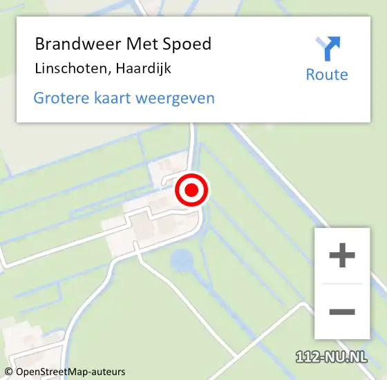 Locatie op kaart van de 112 melding: Brandweer Met Spoed Naar Linschoten, Haardijk op 25 oktober 2018 15:23