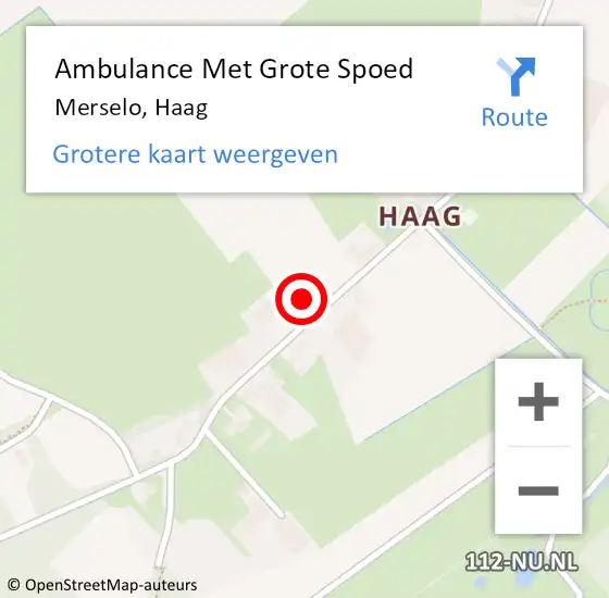 Locatie op kaart van de 112 melding: Ambulance Met Grote Spoed Naar Merselo, Haag op 12 maart 2014 20:10