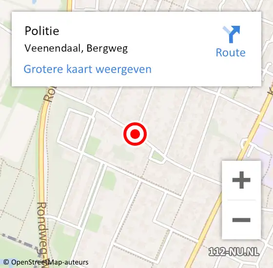 Locatie op kaart van de 112 melding: Politie Veenendaal, Bergweg op 25 oktober 2018 20:36