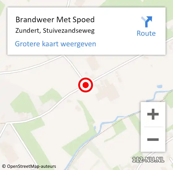 Locatie op kaart van de 112 melding: Brandweer Met Spoed Naar Zundert, Stuivezandseweg op 26 oktober 2018 01:36