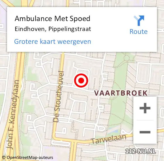 Locatie op kaart van de 112 melding: Ambulance Met Spoed Naar Eindhoven, Pippelingstraat op 26 oktober 2018 03:07