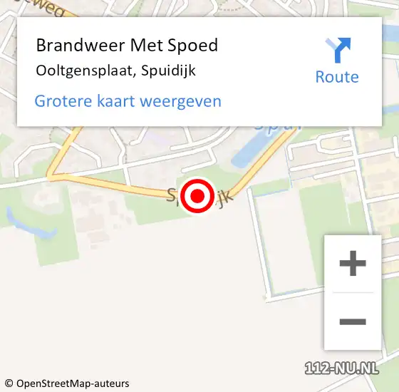 Locatie op kaart van de 112 melding: Brandweer Met Spoed Naar Ooltgensplaat, Spuidijk op 26 oktober 2018 05:56