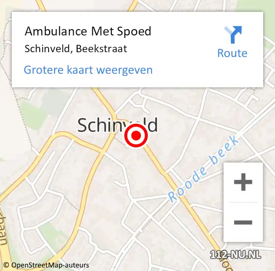 Locatie op kaart van de 112 melding: Ambulance Met Spoed Naar Schinveld, Beekstraat op 12 maart 2014 21:14