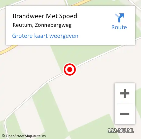 Locatie op kaart van de 112 melding: Brandweer Met Spoed Naar Reutum, Zonnebergweg op 26 oktober 2018 07:11