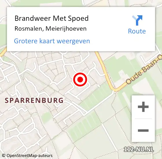 Locatie op kaart van de 112 melding: Brandweer Met Spoed Naar Rosmalen, Meierijhoeven op 26 oktober 2018 09:39