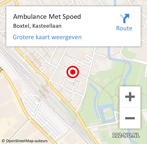 Locatie op kaart van de 112 melding: Ambulance Met Spoed Naar Boxtel, Kasteellaan op 26 oktober 2018 10:45