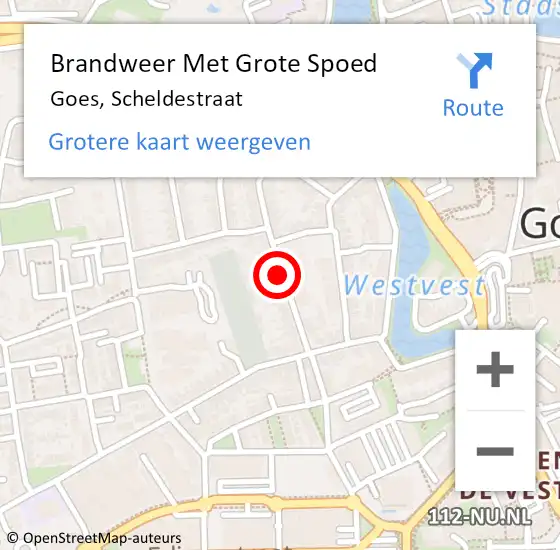 Locatie op kaart van de 112 melding: Brandweer Met Grote Spoed Naar Goes, Scheldestraat op 26 oktober 2018 13:50