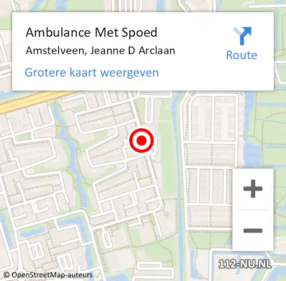 Locatie op kaart van de 112 melding: Ambulance Met Spoed Naar Amstelveen, Arclaan op 26 oktober 2018 14:29