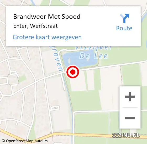 Locatie op kaart van de 112 melding: Brandweer Met Spoed Naar Enter, Werfstraat op 26 oktober 2018 15:14