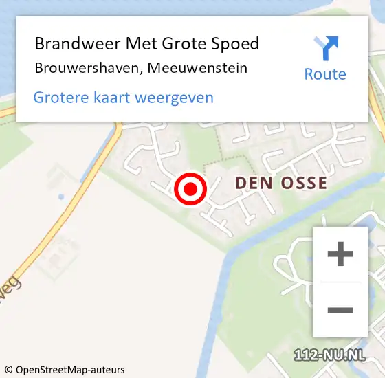 Locatie op kaart van de 112 melding: Brandweer Met Grote Spoed Naar Brouwershaven, Meeuwenstein op 26 oktober 2018 15:54