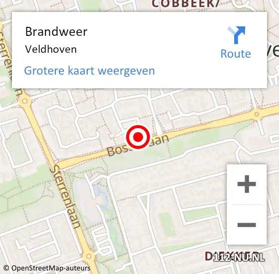 Locatie op kaart van de 112 melding: Brandweer Veldhoven op 26 oktober 2018 17:19