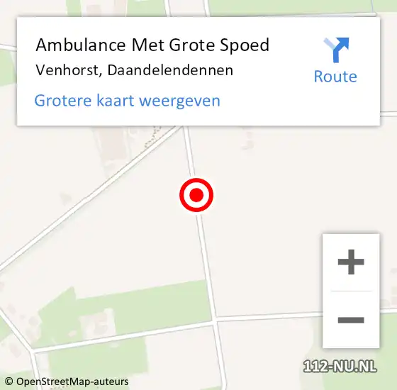 Locatie op kaart van de 112 melding: Ambulance Met Grote Spoed Naar Venhorst, Daandelendennen op 26 oktober 2018 18:02