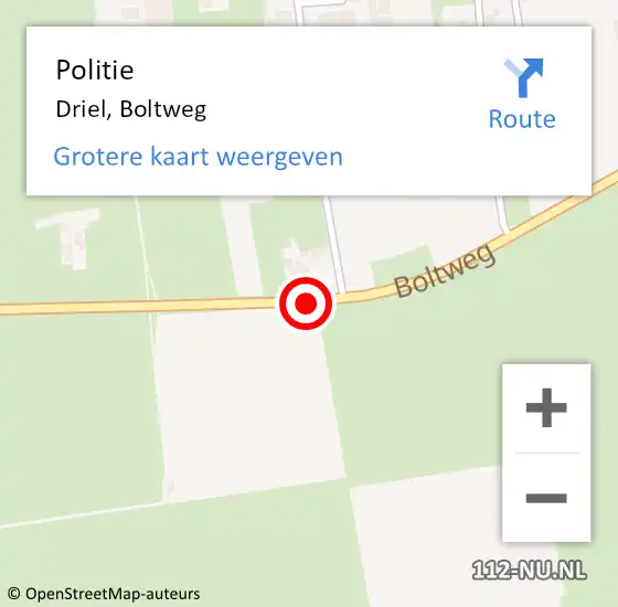 Locatie op kaart van de 112 melding: Politie Driel, Boltweg op 26 oktober 2018 21:08