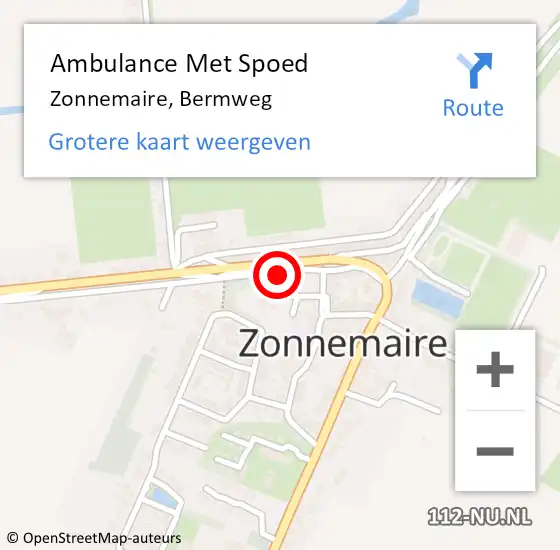 Locatie op kaart van de 112 melding: Ambulance Met Spoed Naar Zonnemaire, Bermweg op 27 oktober 2018 01:26