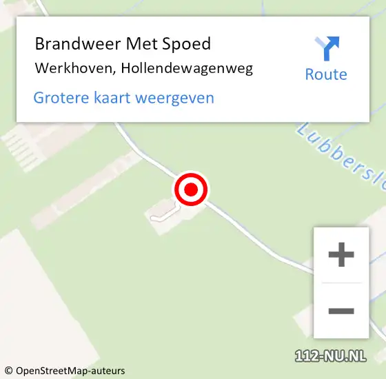 Locatie op kaart van de 112 melding: Brandweer Met Spoed Naar Werkhoven, Hollendewagenweg op 27 oktober 2018 02:19