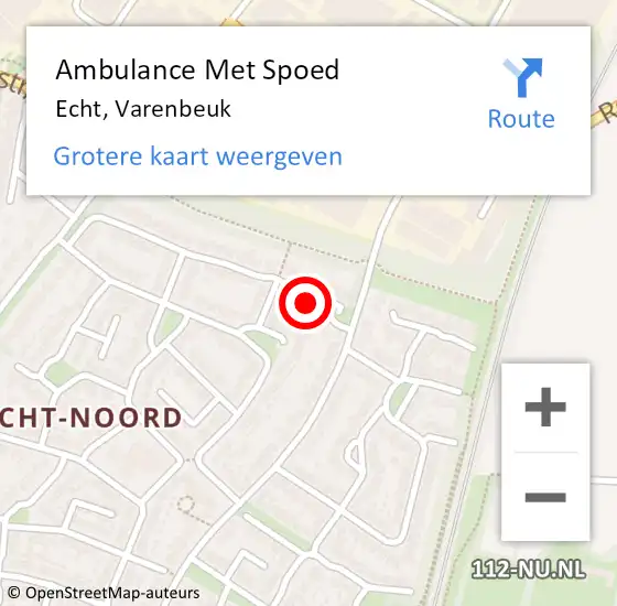 Locatie op kaart van de 112 melding: Ambulance Met Spoed Naar Echt, Varenbeuk op 13 maart 2014 00:16