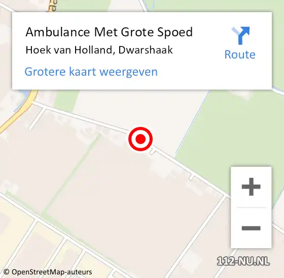 Locatie op kaart van de 112 melding: Ambulance Met Grote Spoed Naar Hoek van Holland, Dwarshaak op 27 oktober 2018 09:51