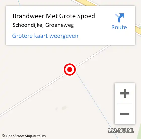 Locatie op kaart van de 112 melding: Brandweer Met Grote Spoed Naar Schoondijke, Groeneweg op 27 oktober 2018 11:04