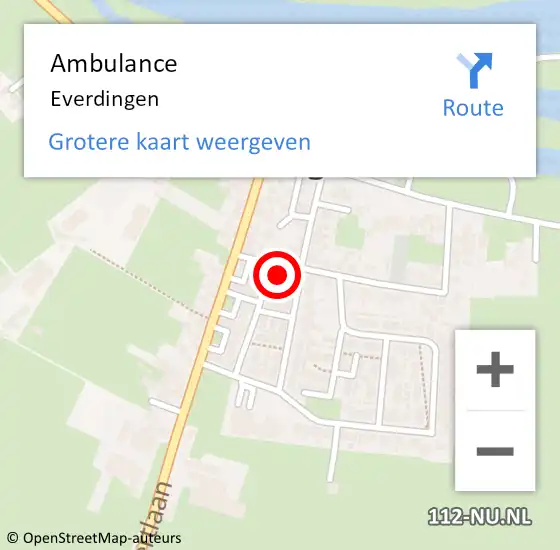 Locatie op kaart van de 112 melding: Ambulance Everdingen op 27 oktober 2018 11:33