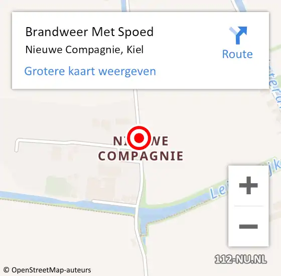 Locatie op kaart van de 112 melding: Brandweer Met Spoed Naar Nieuwe Compagnie, Kiel op 27 oktober 2018 15:57