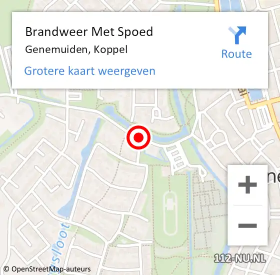 Locatie op kaart van de 112 melding: Brandweer Met Spoed Naar Genemuiden, Koppel op 27 oktober 2018 16:48