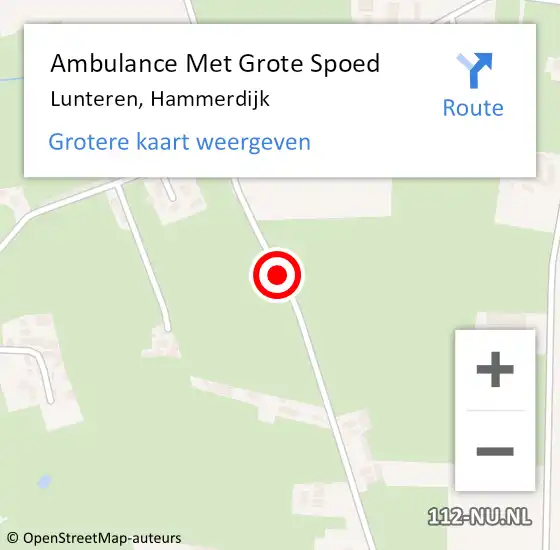 Locatie op kaart van de 112 melding: Ambulance Met Grote Spoed Naar Lunteren, Hammerdijk op 27 oktober 2018 20:07