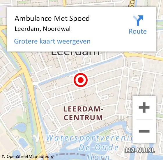 Locatie op kaart van de 112 melding: Ambulance Met Spoed Naar Leerdam, Noordwal op 27 oktober 2018 23:03