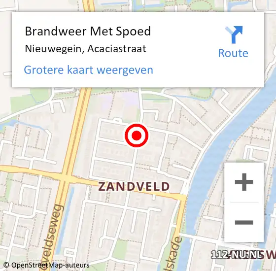 Locatie op kaart van de 112 melding: Brandweer Met Spoed Naar Nieuwegein, Acaciastraat op 28 oktober 2018 02:07