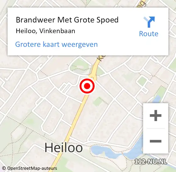 Locatie op kaart van de 112 melding: Brandweer Met Grote Spoed Naar Heiloo, Vinkenbaan op 28 oktober 2018 02:38