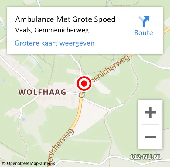 Locatie op kaart van de 112 melding: Ambulance Met Grote Spoed Naar Vaals, Gemmenicherweg op 13 maart 2014 07:01