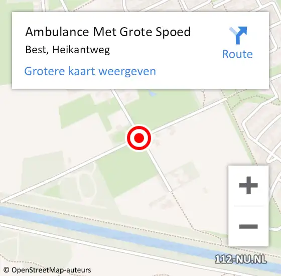 Locatie op kaart van de 112 melding: Ambulance Met Grote Spoed Naar Best, Heikantweg op 28 oktober 2018 10:43