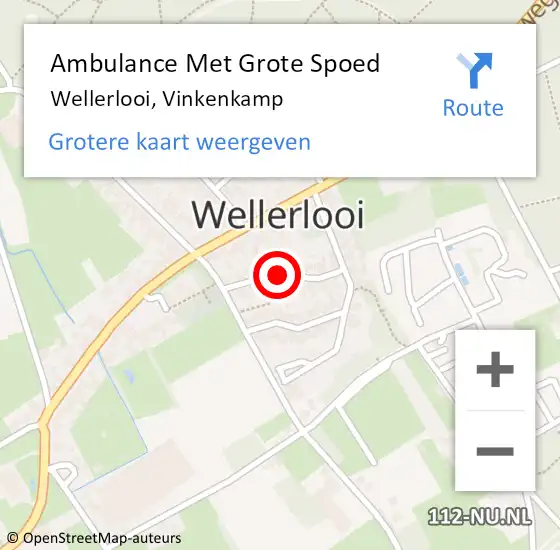 Locatie op kaart van de 112 melding: Ambulance Met Grote Spoed Naar Wellerlooi, Vinkenkamp op 28 oktober 2018 11:45