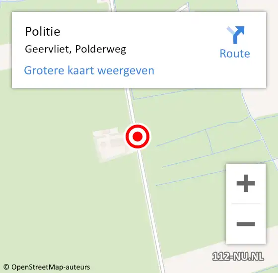 Locatie op kaart van de 112 melding: Politie Geervliet, Polderweg op 28 oktober 2018 13:06