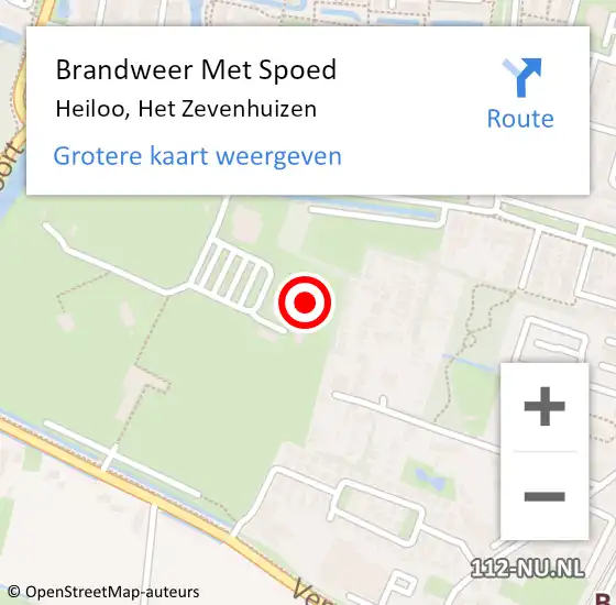 Locatie op kaart van de 112 melding: Brandweer Met Spoed Naar Heiloo, Het Zevenhuizen op 13 maart 2014 07:39