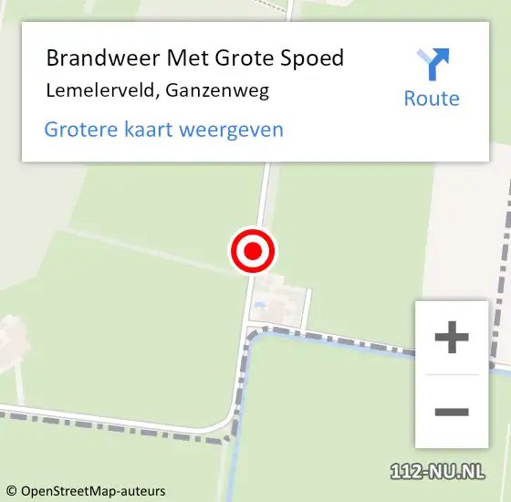 Locatie op kaart van de 112 melding: Brandweer Met Grote Spoed Naar Lemelerveld, Ganzenweg op 28 oktober 2018 15:43