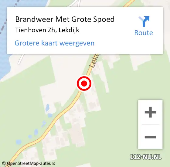 Locatie op kaart van de 112 melding: Brandweer Met Grote Spoed Naar Tienhoven Zh, Lekdijk op 28 oktober 2018 16:05