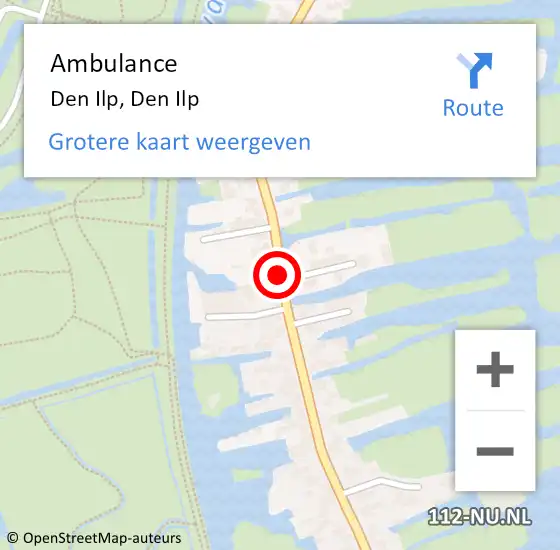 Locatie op kaart van de 112 melding: Ambulance Den Ilp, Den Ilp op 28 oktober 2018 16:38