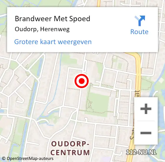 Locatie op kaart van de 112 melding: Brandweer Met Spoed Naar Oudorp, Herenweg op 28 oktober 2018 19:31